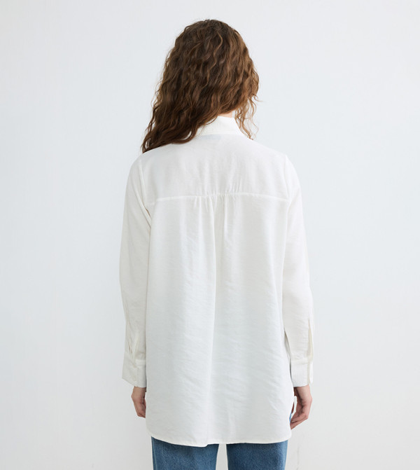 LC Waikiki the-high-neck-shift - White Shirts