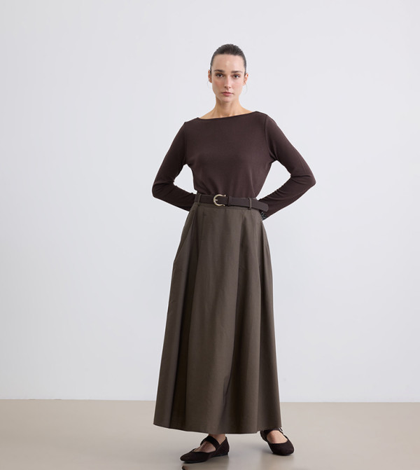 LC Waikiki  Clothing - Brown Maxi Skirts