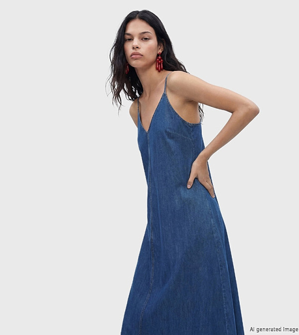 LC Waikiki  Casual Dresses - Blue Midi Dresses