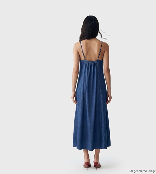 LC Waikiki  Casual Dresses - Blue Midi Dresses