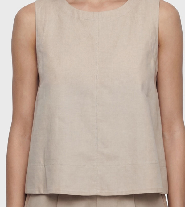 اٍل سي واي كيكي  توبات بلا أكمام  - بيج Sleeveless Tops