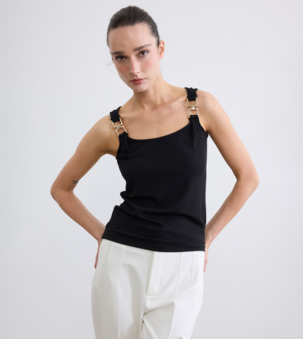 اٍل سي واي كيكي  توبات بلا أكمام  - أسود Sleeveless Tops