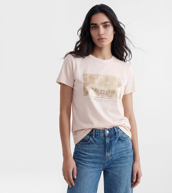 اٍل سي واي كيكي  تيشيرتات  كم قصير  - أوف وايت  Short Sleeve T-Shirts