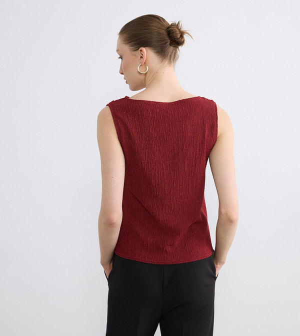 اٍل سي واي كيكي  توبات بلا أكمام  - بني محمر  Sleeveless Tops