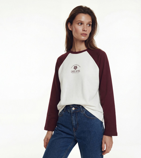 LC Waikiki  Long Sleeve T-Shirts - Cream Long Sleeve T-Shirts