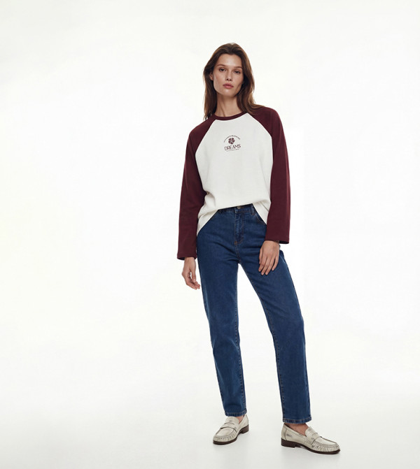 LC Waikiki  Long Sleeve T-Shirts - Cream Long Sleeve T-Shirts