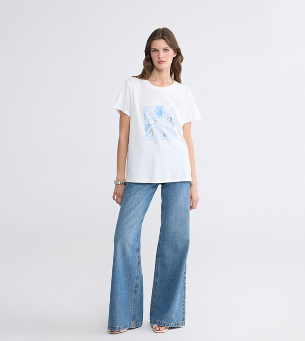 اٍل سي واي كيكي  تيشيرتات  كم قصير  - أبيض Short Sleeve T-Shirts