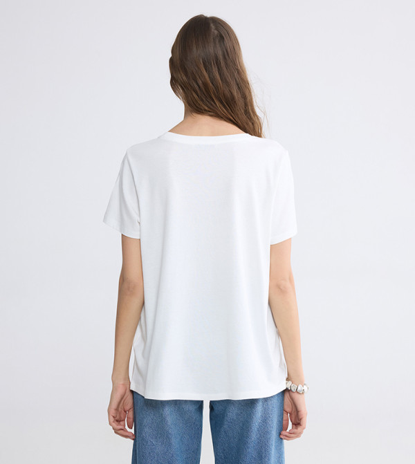 اٍل سي واي كيكي  تيشيرتات  كم قصير  - أبيض Short Sleeve T-Shirts