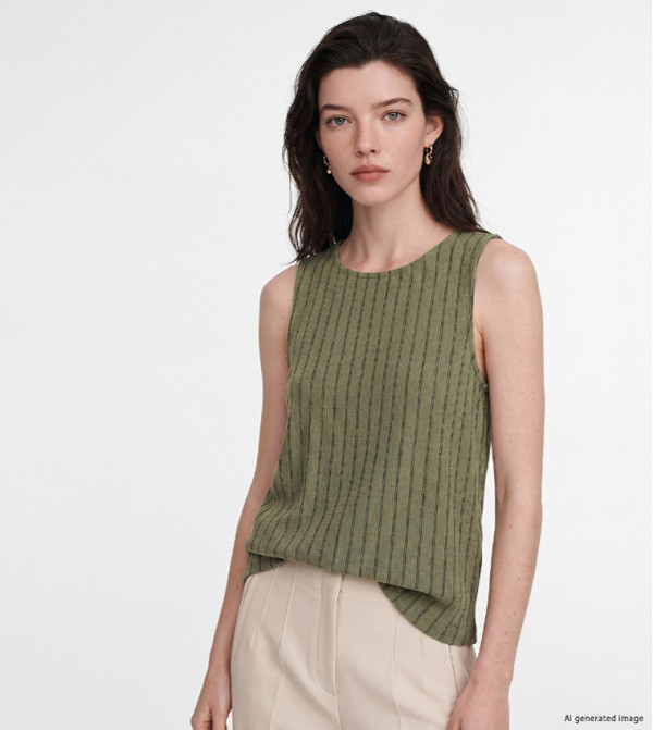 اٍل سي واي كيكي  توبات بلا أكمام  - أخضر Sleeveless Tops