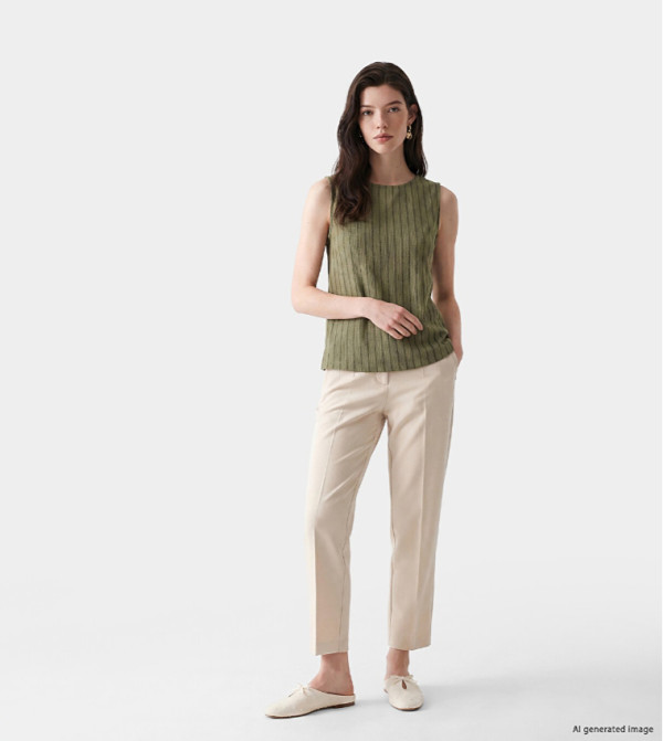 اٍل سي واي كيكي  توبات بلا أكمام  - أخضر Sleeveless Tops