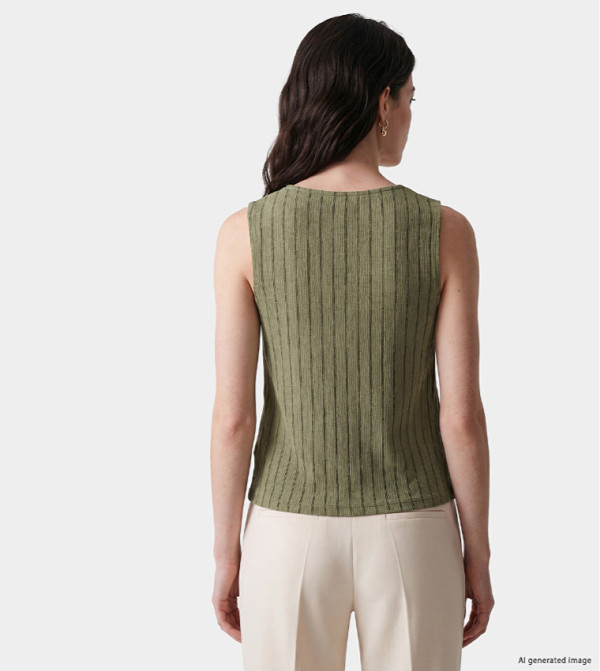 اٍل سي واي كيكي  توبات بلا أكمام  - أخضر Sleeveless Tops