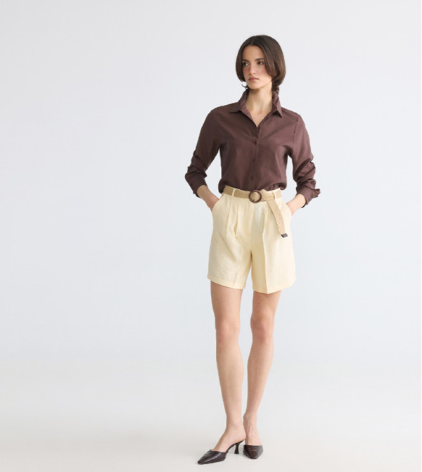 LC Waikiki  Shorts - Yellow Casual Shorts