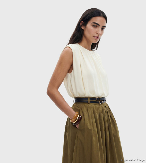 اٍل سي واي كيكي  توبات بلا أكمام  - بيج Sleeveless Tops