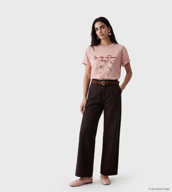 LC Waikiki  T-Shirts - Pink Short Sleeve T-Shirts