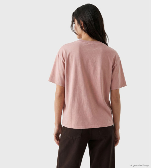 LC Waikiki  T-Shirts - Pink Short Sleeve T-Shirts