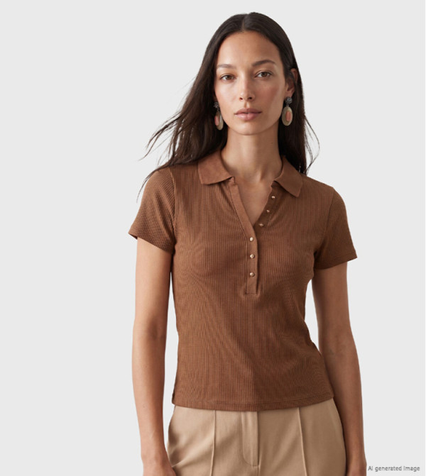 LC Waikiki  Polo T-Shirts - Brown Polo T-shirts