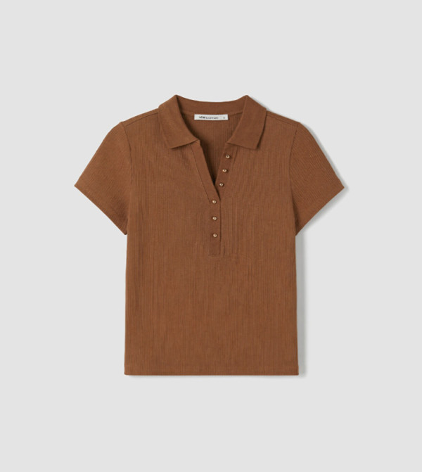LC Waikiki  Polo T-Shirts - Brown Polo T-shirts