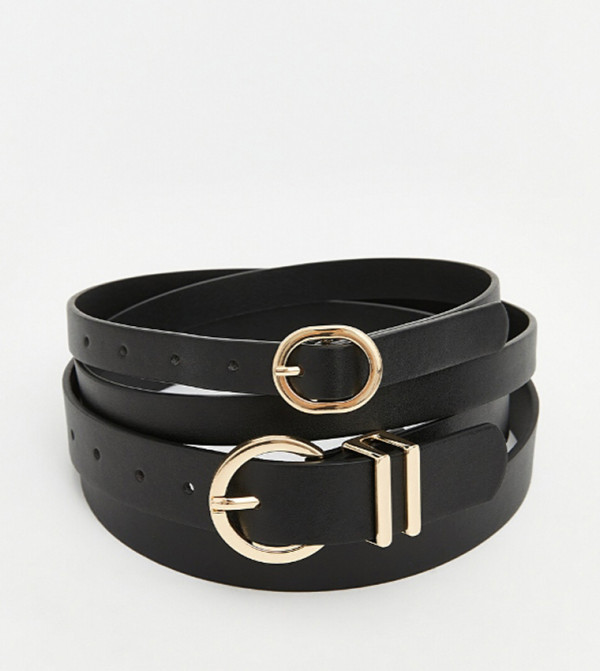 اٍل سي واي كيكي  أحزمة - أسود Non Leather Belts