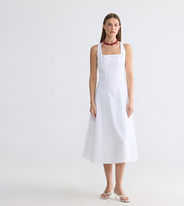LC Waikiki  Midi Dresses - White Midi Dresses