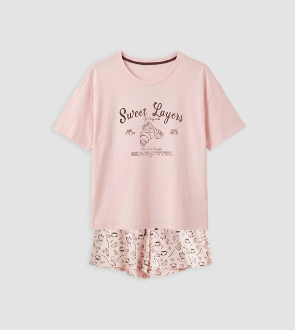 اٍل سي واي كيكي  أطقم بيجاما  - وردي Pyjama Set