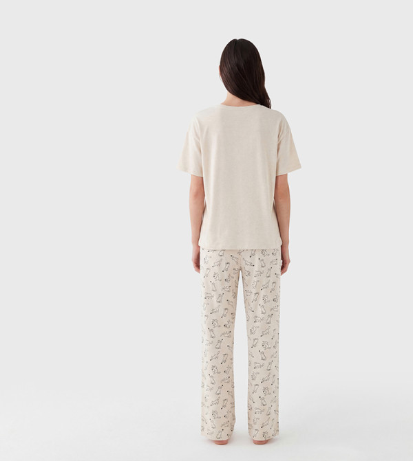 LC Waikiki  Sleepwears & Loungewears - Beige Pyjama Set
