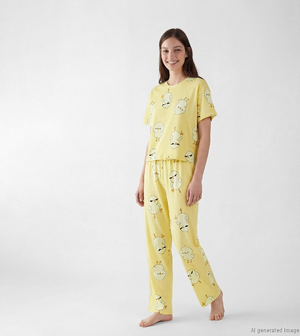 اٍل سي واي كيكي أطقم بيجاما - أصفر Pyjama Set