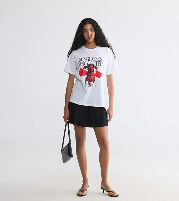 اٍل سي واي كيكي  micro-checks - أبيض Short Sleeve T-Shirts