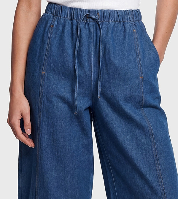 اٍل سي واي كيكي  ساق واسعة - نيلي  Wide Leg Jeans
