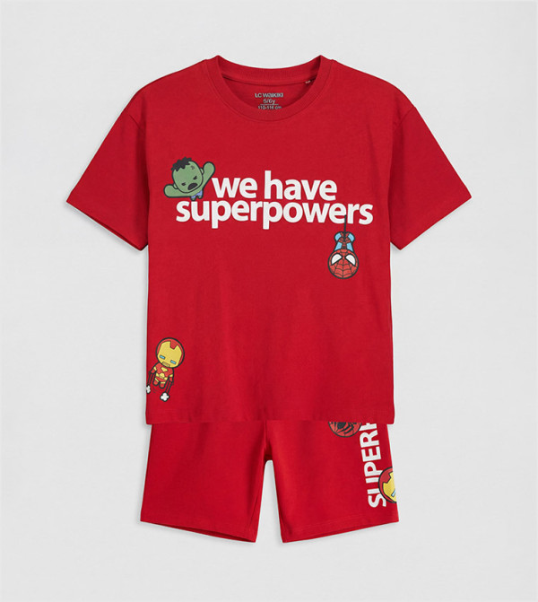 LC Waikiki  marvel - Red T-shirts & Bottoms