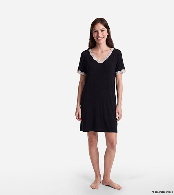 LC Waikiki  Night Dress & Gowns - BLACK Night Dress & Gowns