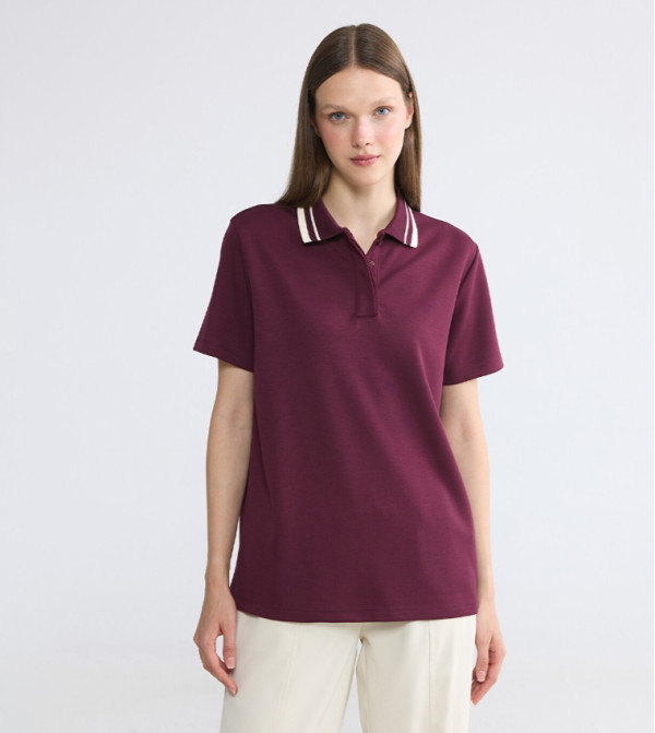 LC Waikiki  Polo T-Shirts - Purple Polo T-shirts