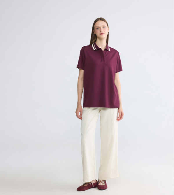 LC Waikiki  Polo T-Shirts - Purple Polo T-shirts
