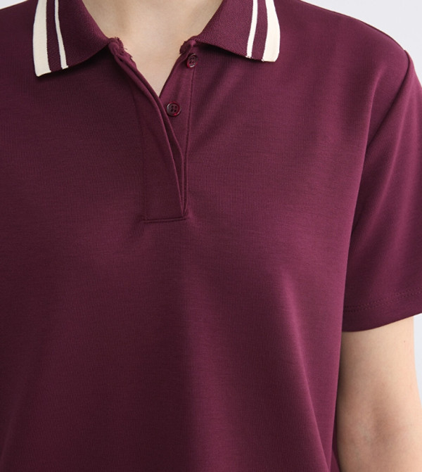 LC Waikiki  Polo T-Shirts - Purple Polo T-shirts