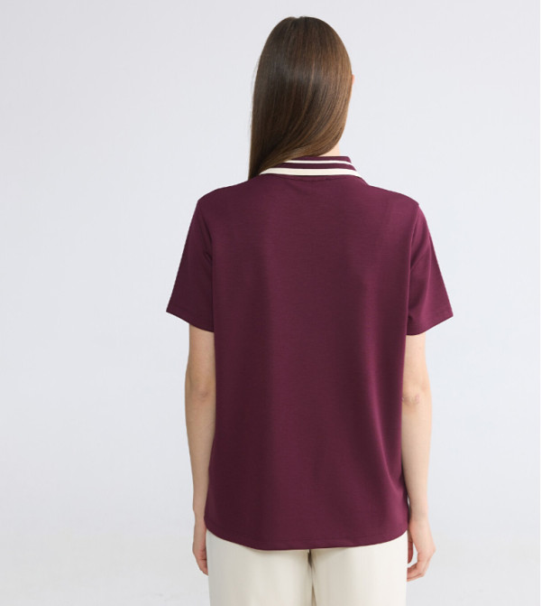 LC Waikiki  Polo T-Shirts - Purple Polo T-shirts