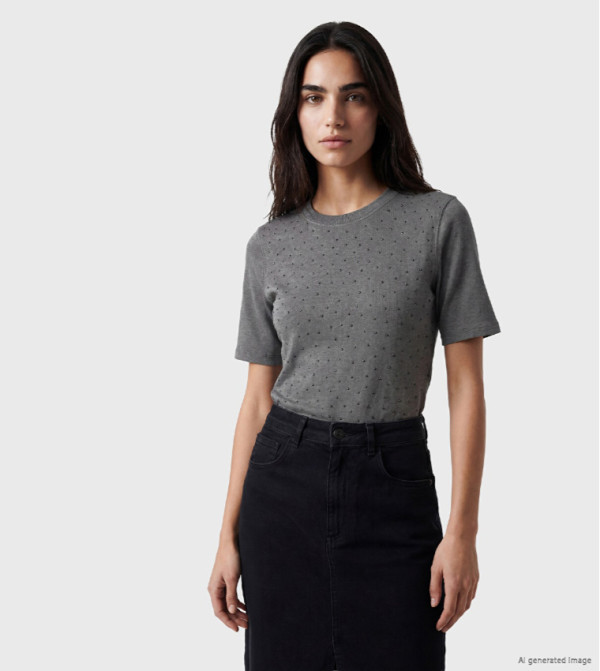 LC Waikiki  T-Shirts - Grey Short Sleeve T-Shirts