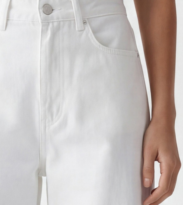 اٍل سي واي كيكي  ساق واسعة - أبيض Wide Leg Jeans