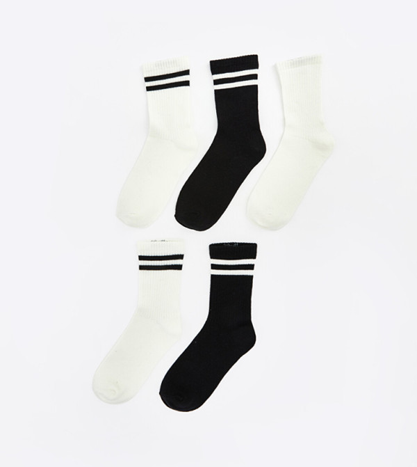 اٍل سي واي كيكي  جوارب للمنتصف الساق  - كريمي  Calf Length Socks