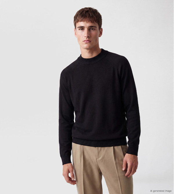 اٍل سي واي كيكي  كنزة - أسود Turtle neck Sweaters