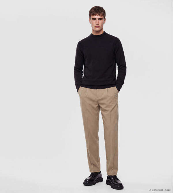 اٍل سي واي كيكي  كنزة - أسود Turtle neck Sweaters