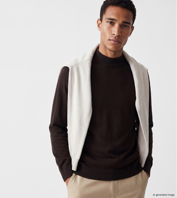 اٍل سي واي كيكي  سترات بياقة السلحفاة  - بني  Turtle neck Sweaters