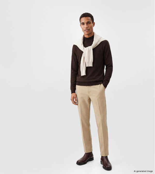 اٍل سي واي كيكي  سترات بياقة السلحفاة  - بني  Turtle neck Sweaters