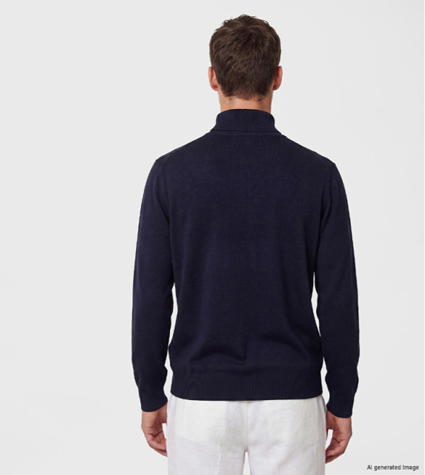 اٍل سي واي كيكي  سترات بياقة السلحفاة  - كحلي Turtle neck Sweaters