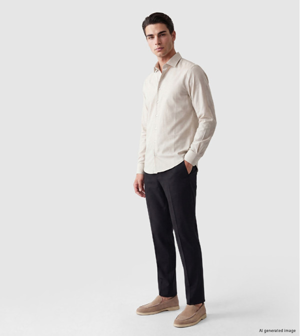 LC Waikiki  Formal Shirts - Beige Long Sleeves