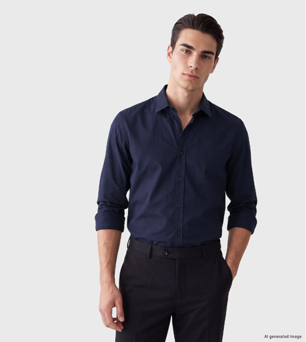 LC Waikiki  Formal Shirts - Navy Long Sleeves