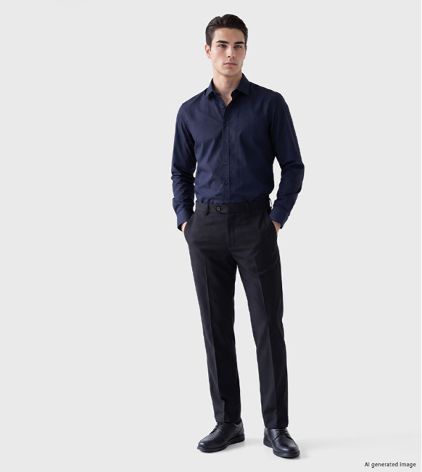 LC Waikiki  Formal Shirts - Navy Long Sleeves