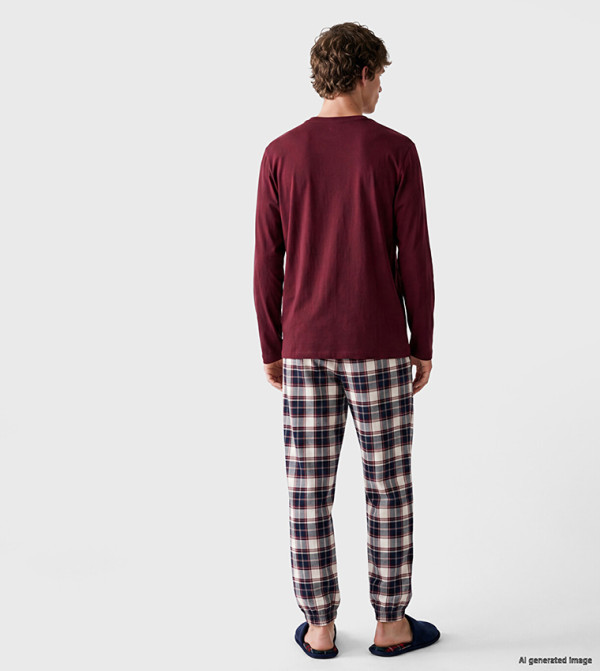 LC Waikiki  Sleepwear - Burgundy Pyjama Set