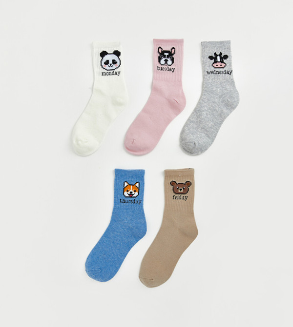 اٍل سي واي كيكي  جوارب للمنتصف الساق  - متعدد Calf Length Socks