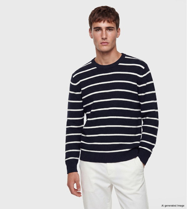 LC Waikiki  Round Neck Sweaters - Navy Round Neck Sweaters