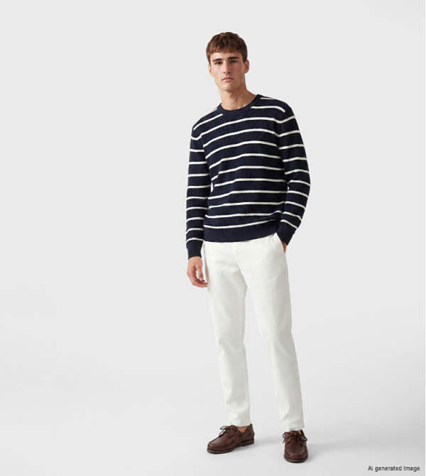 LC Waikiki  Round Neck Sweaters - Navy Round Neck Sweaters