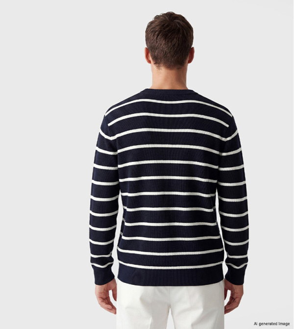 LC Waikiki  Round Neck Sweaters - Navy Round Neck Sweaters